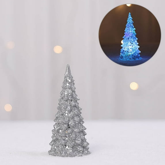 Christmas Decorations Clearance! 1 Piece Christmas Tree Colorful LED Acrylic Night Christmas Decoration Silver