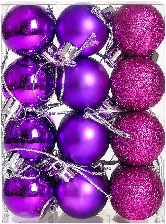 Christmas Decorations Clearance, 24Pcs Christmas Balls Ornaments, 1.18'' Shatterproof Christmas