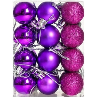 Stamzod Christmas Decorations Clearance 24PCS Christmas Tree Ornament  Pendant Party Supplies Tree Hanging Plastic Ball 3cm/1.18in Purple 