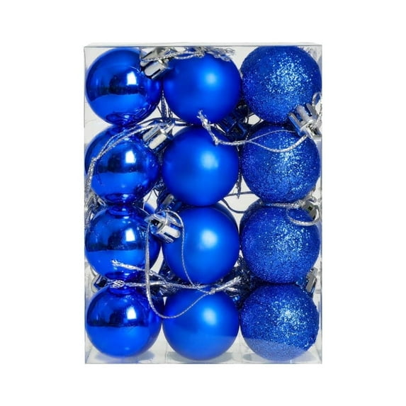 Christmas Decorations Clearance, 24Pcs Christmas Balls Ornaments, 1.18'' Shatterproof Christmas Tree Decorations Ornaments, Christmas Decorations for Indoor Home Holiday Wedding Party Blue