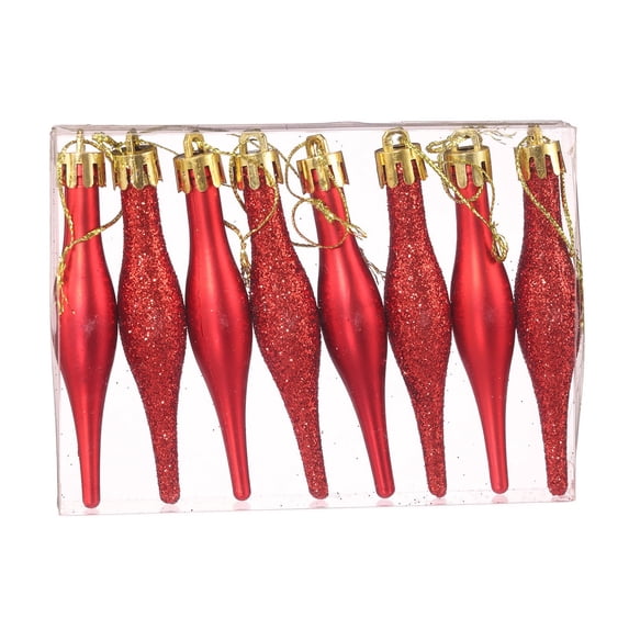 Christmas Decorations Clearance – 8PCS Christmas Ornaments Set, Shatterproof Christmas Tree Ornaments, Christmas Hanging Decor for Tree Home Indoor Outdoor Party (Red)