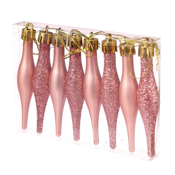 Christmas Decorations Clearance – 8PCS Christmas Ornaments Set, Shatterproof Christmas Tree Ornaments, Christmas Hanging Decor for Tree Home Indoor Outdoor Party (Rose Gold)