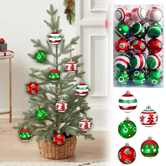 Christmas Decorations Clearance A Set Of 30 Pieces Of Colored Christmas-colored Electroplated Christmas Balls