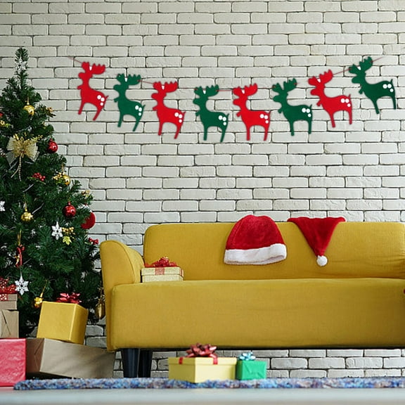 Christmas Decorations Clearance Christmas Banner Banner Decoration Hanging Flag Letter Colored Flag Flower Christmas Party Decoration Supplies