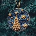 thumbnail image 1 of Christmas Decorations Clearance Christmas Gifts for Kids 8CM/3.14IN Christmas Mysterious Navy Blue And Gold Pendant Christmas Acrylic Christmas Ornaments for Tree, 1 of 5