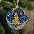 thumbnail image 1 of Christmas Decorations Clearance Christmas Gifts for Kids 8CM/3.14IN Christmas Mysterious Navy Blue And Gold Pendant Christmas Acrylic Christmas Ornaments for Tree, 1 of 4