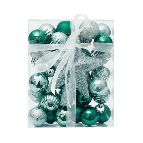 Christmas Decorations Clearance! Christmas Tree Ornaments Set 30Pcs Shatterproof Christmas Ball Ornament Baubles Party Tree Decorations Hanging Ornament Decor Green