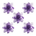 thumbnail image 1 of Christmas Decorations Clearance! Christms Tree Decorations, 5.5'' Artificial Flowers with Clips Christmas Xmas Tree Ornaments for Home Wedding Party Indoor Outdoor Wreath Decor 5PC Purple, 1 of 2