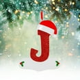 thumbnail image 1 of Christmas Decorations Clearance! Hanging Ornaments Christmas Little Red Hat Letter Pendant DIY Writable Name 26 Letter Pendant Gifts, 1 of 4