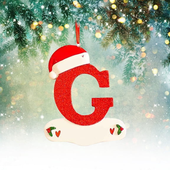 Christmas Decorations Clearance! Hanging Ornaments Christmas Little Red Hat Letter Pendant DIY Writable Name 26 Letter Pendant Gifts