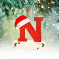 thumbnail image 1 of Christmas Decorations Clearance! Hanging Ornaments Christmas Little Red Hat Letter Pendant DIY Writable Name 26 Letter Pendant Gifts, 1 of 4