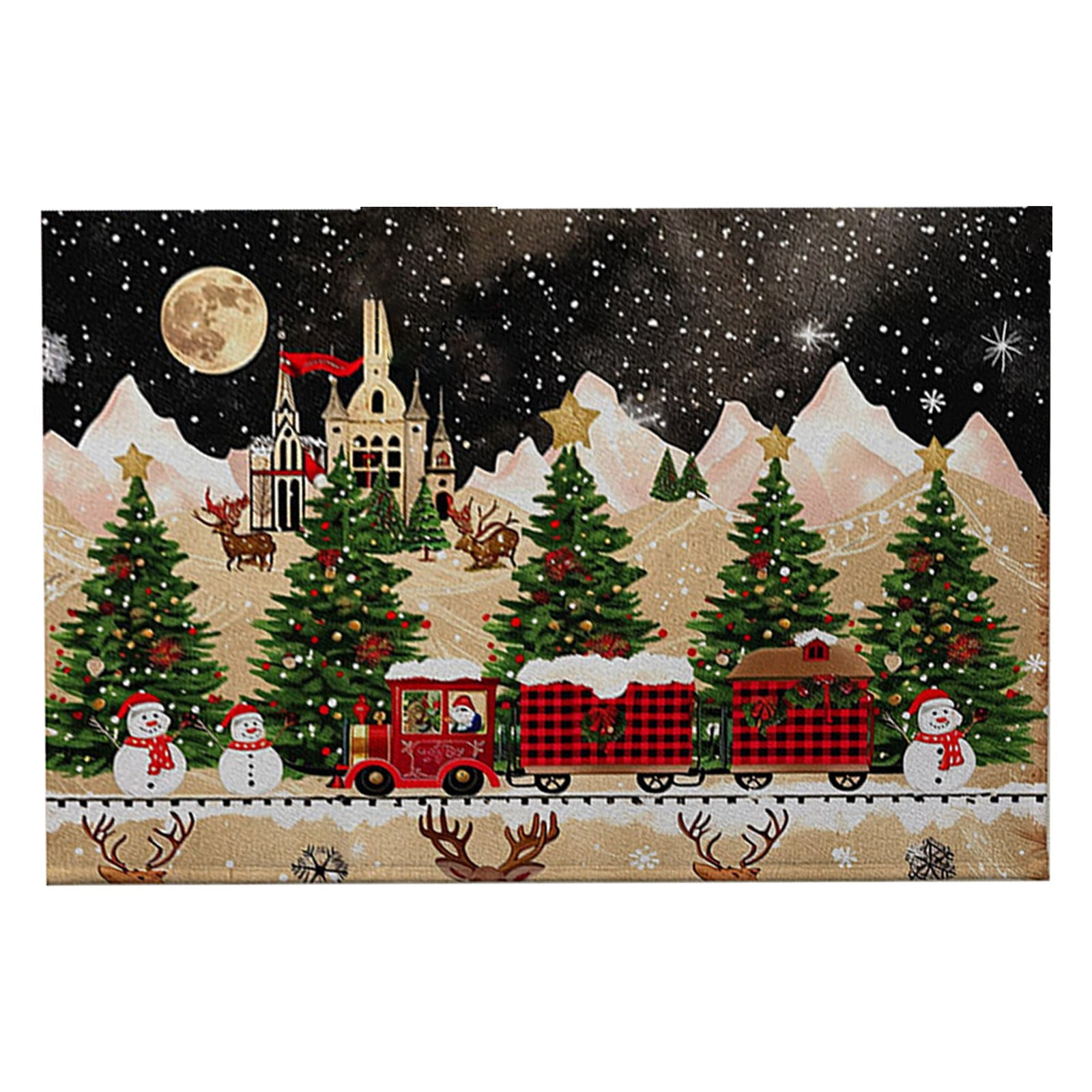 Bgageg Plush Christmas Rug Non Slip Bath Mat Soft Shaggy Long Fuzzy