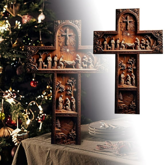 Christmas Decorations Crucifix Wall for Home Handmade for Hanging Wall or Catholic for Home Room Decor
