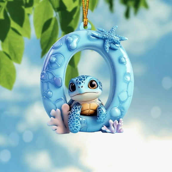 Christmas Decorations - Cute Turtle Letter Shaped Ornament
