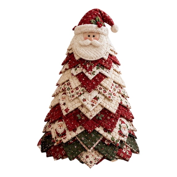 Christmas Decorations DIY Christmas Quilted Fabric Tree Kit, Christmas Fabric Tabletop Tree Decor,3D Sewing Craft Christmas Tree