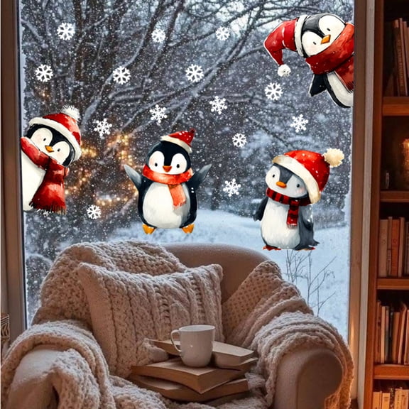 Christmas Decorations Decals Window Clings Xmas Ornament Stickers Festival Home Decor Static Decals
