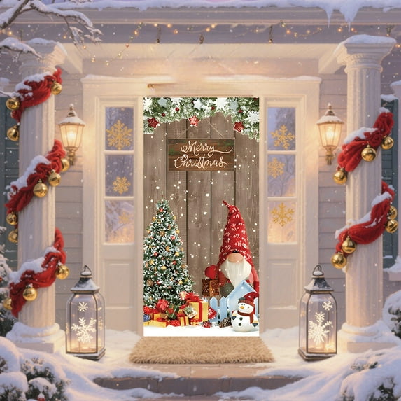 Christmas Decorations Door Frame Cover Party Holiday Hanging Cloth Stickers For Indoor Outdoor Entrance Wall Scene Setting Christmas Ornaments Christmas Gifts
