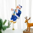 thumbnail image 1 of Christmas Decorations Electric Climbing Ladder Santa Claus Figurine Santa Claus Doll Gifts for Home Office Decor Tree Hnaging Ornaments (Blue, Can play 3 songs, 9.8x5.1in), 1 of 7