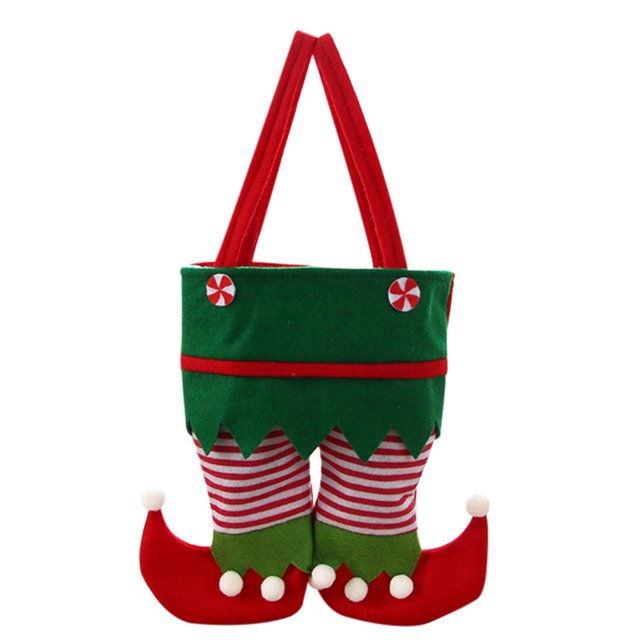 Christmas Decorations Elf Pants Gift Bag Candy Cookie Gift Bag Sack Christmas Gift Bag Christmas