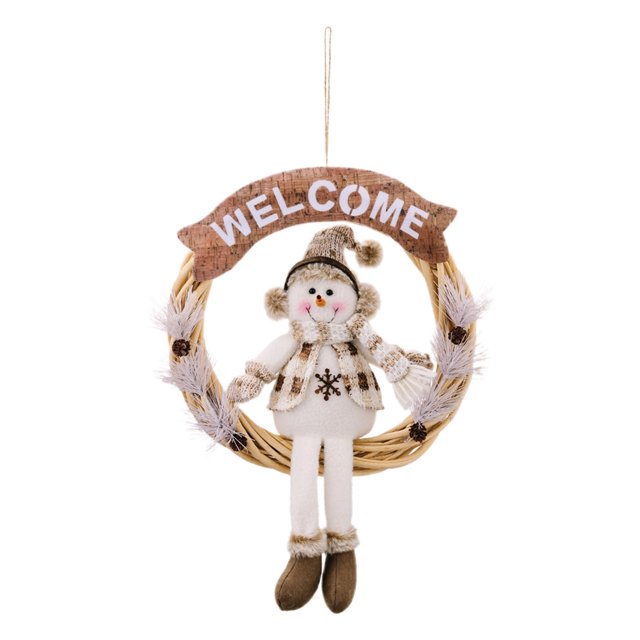 Christmas Decorations European Style Old Man Wreath Pendant White