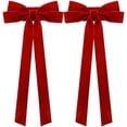 thumbnail image 1 of Christmas Decorations Extra Large Christmas Tree Topper Bow Giant Xmas Red Velvet Bow for Home Wreath Wall Holiday(19.7x7.9 inch 2PCS), 1 of 14