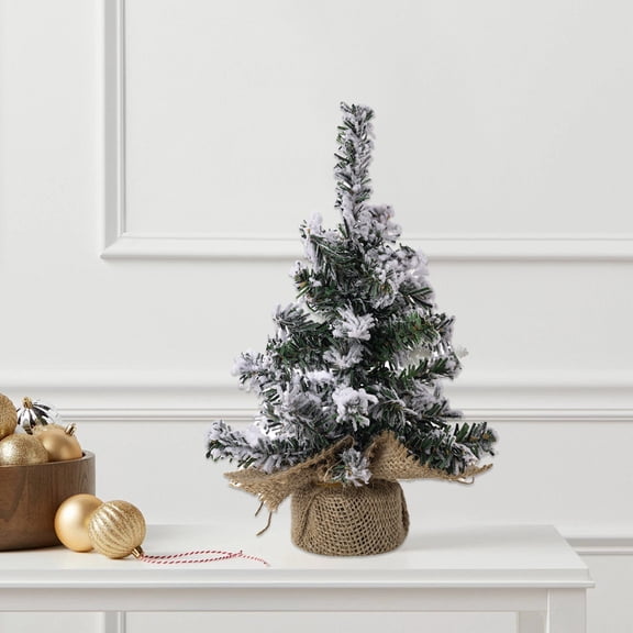 Christmas Decorations, FNYOXU Small Christmas Tree Mini Christmas Tree Mini Pines Tree Bottle Brush Fake Tree with Wooden Base for Tabletop Decoration