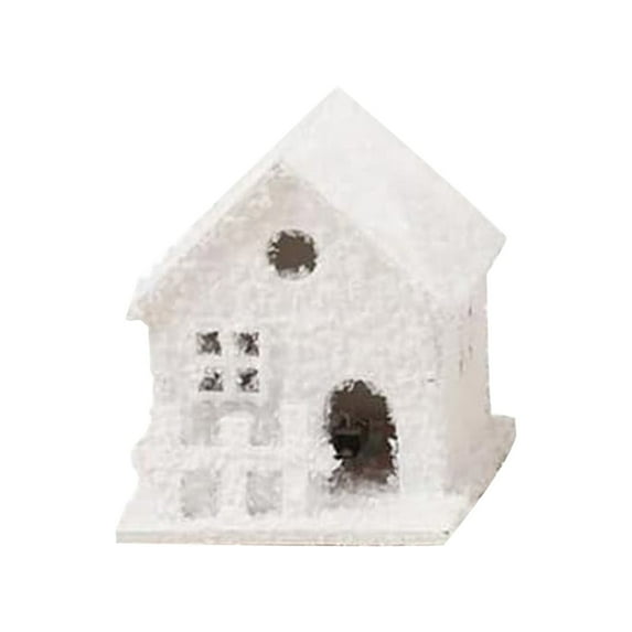 Christmas Decorations, Fall Decor - Dienrx Joywu Lighted Wooden Houses For Tabletop Decor 1Pc Village Houses With Snow And Led 12Cm Winter Village Accessories White Xmas House Figurine