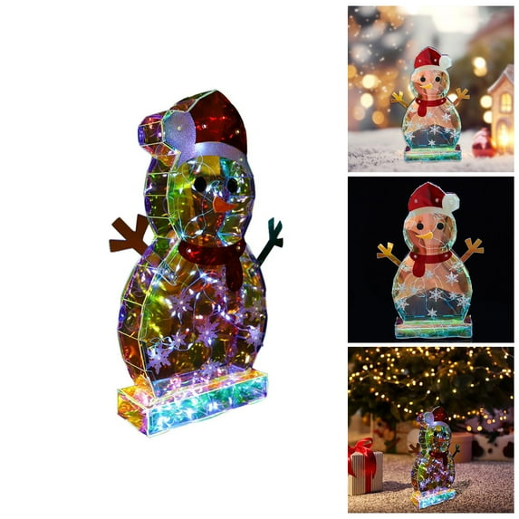 Christmas Decorations Fantastic Xmas Snowman Multicolor Light Xmas Desktop Changing LED Lights for Holiday Indoor Display