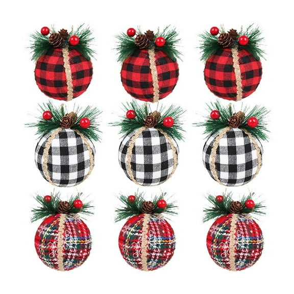 Christmas Decorations For Bedroom Christmas Cloth Bag Red Plaid 8cm Christmas Tree Hanging Decorations Christmas Foam Decorative Hangings.