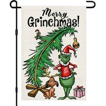 Christmas Decorations, Garden Flags 12x18 Double Sided Burlap, Xmas Tree Winter Sign Yard Outdoor Decor DF368