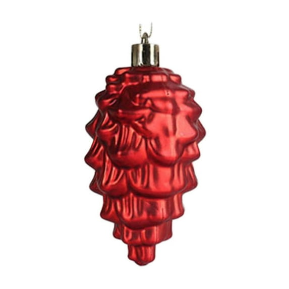 Christmas Decorations and Gift Package Combination Christmas Tree Pendant Set 9cm Plastic Ornaments 8pcs Shiny and Christmas for Festive Holiday Decor/ Christmas Tree Pine Cone Ornament Wine Red A