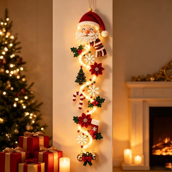 Christmas Decorations, Glowing Christmas Door Hanger, Wall Decor, Christmas Lights for Indoor Outdoor Doors(B)