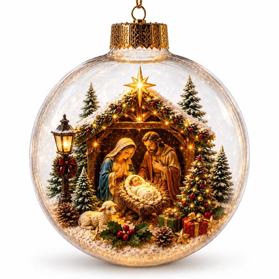 Christmas Decorations Glowing Xmas Story Ornament Light Up Christmas Ornaments Holiday Home Party Decor