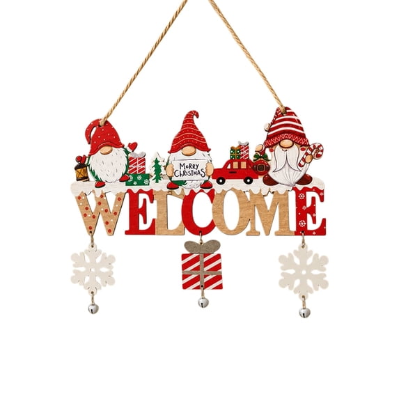 Christmas Decorations Gnome Wooden Door Hanger, Xmas Tree Santa Claus Welcome Sign For Front Door, Outdoor Christmas Decorations Wall Christmas Gifts
