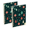 thumbnail image 1 of Christmas Decorations Green Ring Binder Notebook Journey Note Diary College Ruled Spiral Notebook Study Loose Leaf Paper A5 60 Pages, 1 of 8