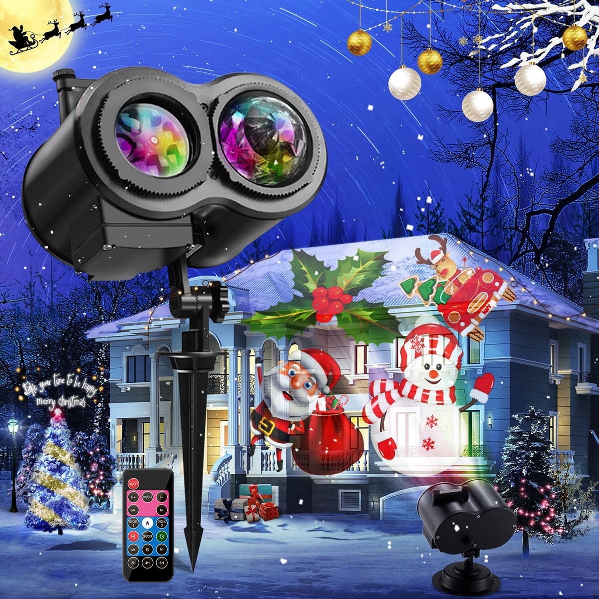 Christmas Projector Lights Outdoor Outdoor Projector , Upgrade Holiday Projection  Light With Remote, 3D Ocean Wave \u0026 72 HD Patterns, Waterproof Snowflake  Projector For Light Projector Halloween Lights Outdoor, image size:1200x1200