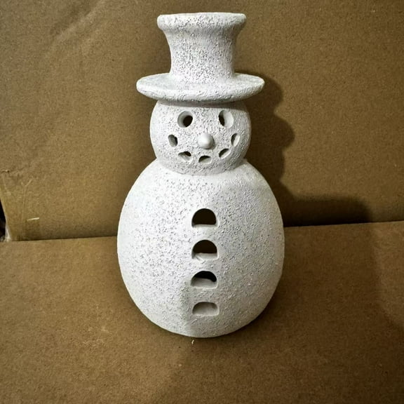 Christmas Decorations - Handmade Resin Snowman Figurines - Winter Decor Holiday Rustic Unique Decor for Home Table Room Farmhouse Indoor OutdoorMedium Size