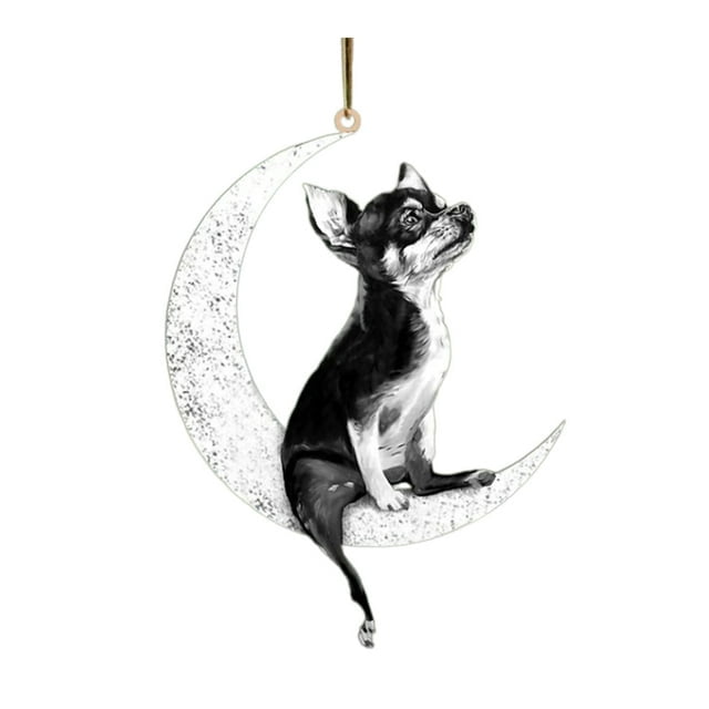 MIARHB Christmas Dog Sitting On The Moon Creative Pendant Decoration ...