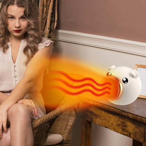 VOAVEKE Portable Electrics Space Heater, Safe and Quiet Ceramic Heater Fan, Portable Space Heater 2-gear Intelligent Temperature Control Desk Heater