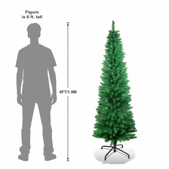 Christmas Decorations Holiday Decorations Christmas Exchange Gifts Artificial Christmas Tree Christmas Decor Slim Christmas Tree Pencil Pine Artificial Holiday XMAS Decoration 4FT 6FT 7FT
