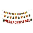 thumbnail image 1 of Christmas Decorations, Holiday Ornaments, Multicolor Felt Hanging Flags with Christmas Tree and Deer Design, Easy to Install Festive Fireplace Decor, 74.8 Inch Length, 1 of 7