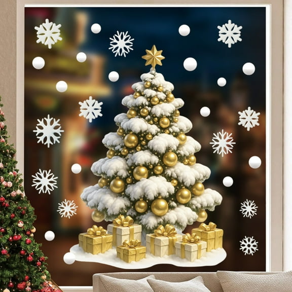 Christmas Decorations Holiday Party Decoration Window Stickers Pvc Static Stickers Window Decorations