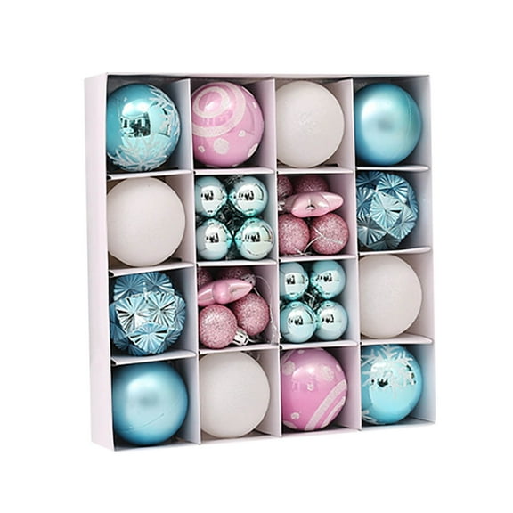 Christmas Decorations for Home,Christmas Balls,42 Pcs Of Christmas Ball Ornaments Christmas Tree Decoration Holiday Wedding Party Decoration(Pink Blue 42pcs/Set 2.4-1.2in)