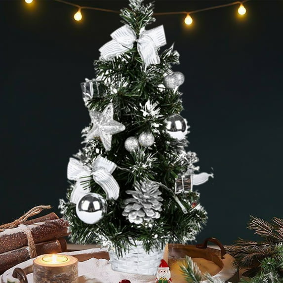 Christmas Decorations For Home Skinny Christmas Tree Mini Artificial Christmas Trees Xmas Desktop Decoration Tree Set Tabletop Christmas Tree With LED Lights For Christmas Holiday Desk Decor