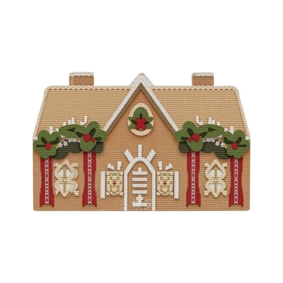 Christmas Decorations House Shaped Area Rug, Non-Slip Soft Microfiber Door Mat with Plush Texture, Festive Welcome Mat for Living Room And Bedroom, Perfect Christmas Gifts Ciozy