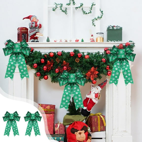 Christmas Decorations Indoor 2pcs Kitchen Decor Christmas Onions Sprinkles Bow Christmas Tree Decoration Sprinkles Star Bow Decoration Accessories Gifts