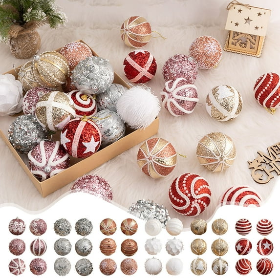 Christmas Decorations Indoor 6pcs Christmas Balls 8cm Christmas Tree Decoration Hanging Balls Christmas Balls Decoration Arrangement Christmas Tree Decorations