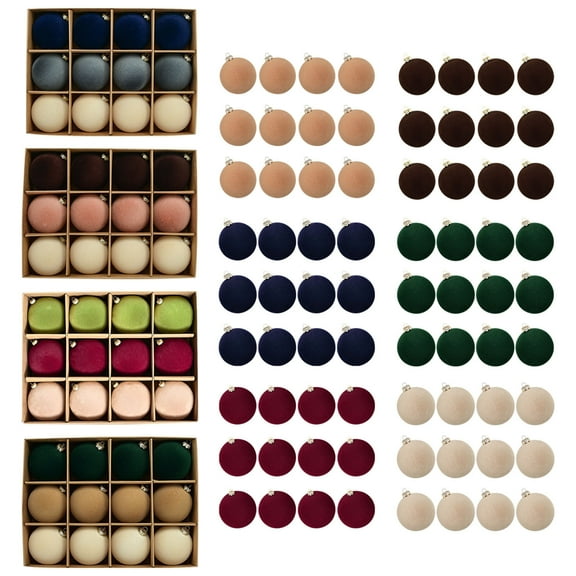 Christmas Decorations Indoor Birthday Gifts 12pc Christmas Flocking Powder Snow Flock Velvet Powder Flocked Fibers Ornament For DIY Christmas Ball Wreath For Christmas Tree Christmas Deco(Khaki)