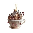 thumbnail image 1 of Christmas Decorations Indoor Charming Gingerbread House Ornament in Teacup Festive Christmas Decoration with LED Lights & Candy Cane Accent, 1 of 6