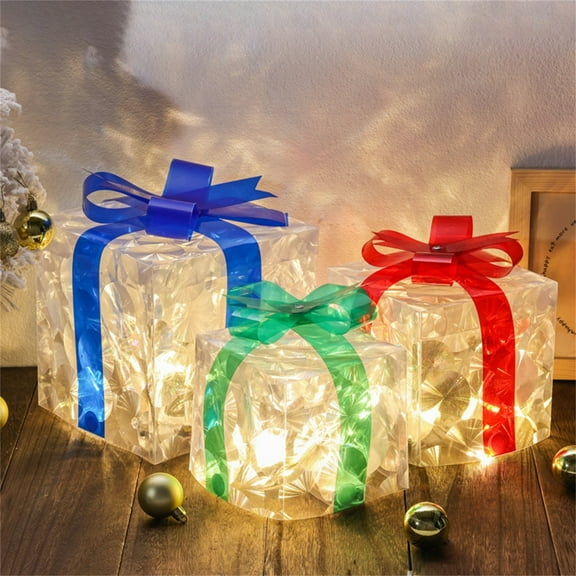 Christmas Decorations Indoor Christmas Decoration Christmas Glowing Decoration Gift,Light Up Present Boxes Christmas Christmas Light Under Xmas Tree Luminous Outdoor Decorative Gift